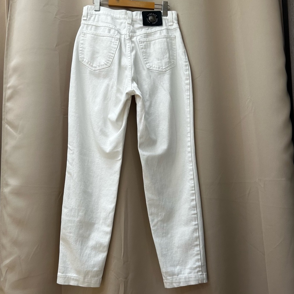 Versace Jeans Couture Made in Italy White High Rise Straight Leg Jeans 32/46